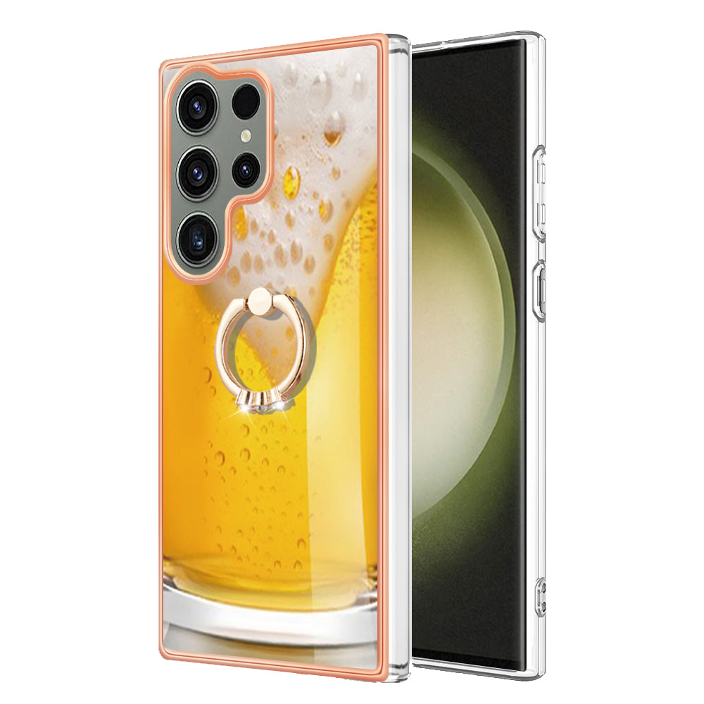 YB IMD Series-20 Style D for Samsung Galaxy S23 Ultra TPU Phone Case IMD Pattern Kickstand 2.0mm Electroplating Cover YB IMD Series-20 Style D for Samsung Galaxy S23 Ultra TPU Phone Case IMD Pattern Kickstand 2.0mm Electroplating Cover